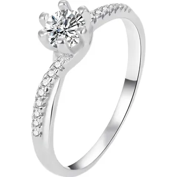 Prsten Zásnubní stříbrný prsten se zirkonem AGT-R15W Agato / Obvod: 52 mm - 52 mm