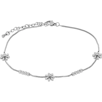 Řetízek Něžný ocelový řetízek na nohu s květinami Troli