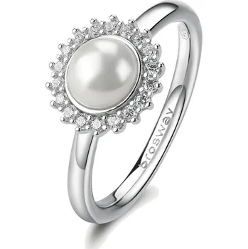 Prsten Stříbrný prsten se zirkony a perlou Fancy Infinite White FIW148 Brosway / Obvod: 52 mm - 52 mm