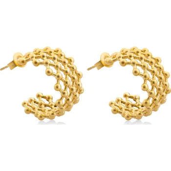 Náušnice Výrazné pozlacené náušnice kruhy VAAXF216G Troli