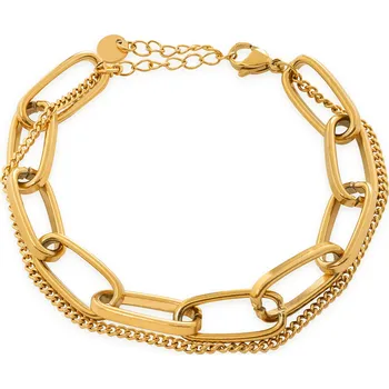 Náramek Stylový dvojitý pozlacený náramek Troli