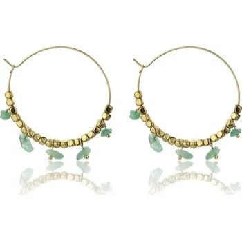 Náušnice Pozlacené náušnice kruhy s achátem Eden EWE23041G Emily Westwood