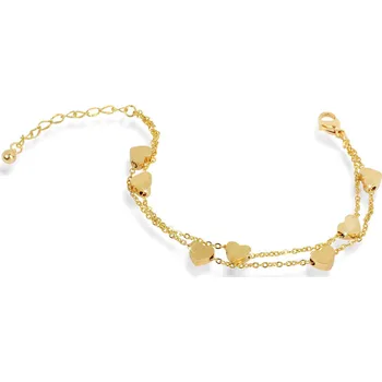 Náramek Srdíčkový náramek z pozlacené oceli Troli