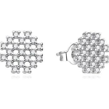 Náušnice Třpytivé stříbrné náušnice se zirkony AGT-E258PW Agato