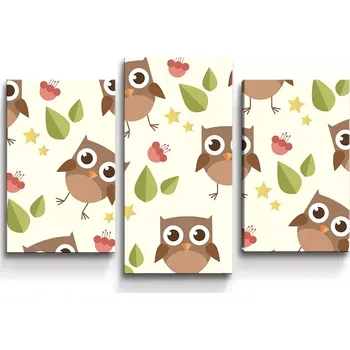 Obraz Sablio Obraz - 3-dílný Sovy - 75x50 cm