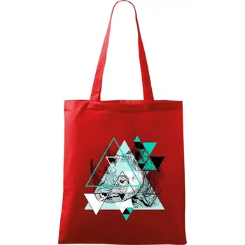 Nákupní taška Bílý nosorožec (Pecka design) - Taška bavlněná - 42 x 38 cm ( Červená )