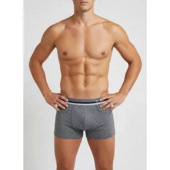 Boxerky Pánské šedé bavlněné boxerky PAMUT, VELIKOST 2XL