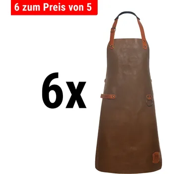 Lednice G.Gastro (6 pieces) KARLOWSKY | Professional Leather Bib Apron – Toffee - 600×820 mm