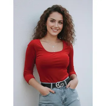 Dámské tričko Dámské tričko s dlouhým rukávem VSB HELA VELUR červené, VELIKOST XS