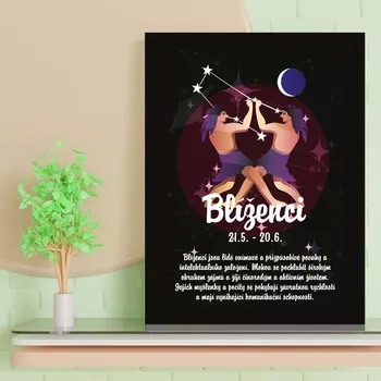 Plechová cedule Sablio Dárková cedulka Blíženci: 30x40 cm