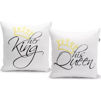 Polštář Sablio Polštáře her King, his Queen: 2ks 40x40 cm
