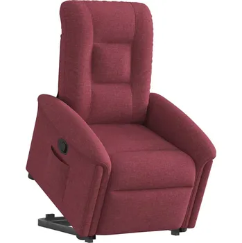 Křeslo Zvedací polohovací křeslo vínové textil Červená3303257