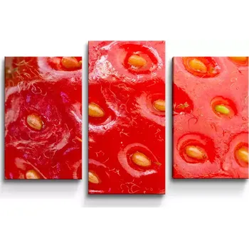 Obraz Sablio Obraz - 3-dílný Detail jahody - 75x50 cm