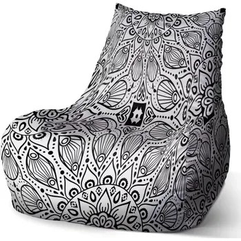 Sedací pytel Sablio Sedací vak Bean Bílé mehendi - 60 x 70 x 70 cm
