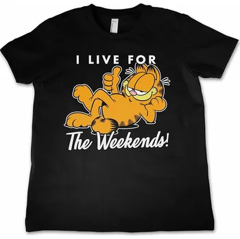 Chlapecké tričko Garfield tričko, Live For The Weekend Black, dětské S velikost S (6 let)