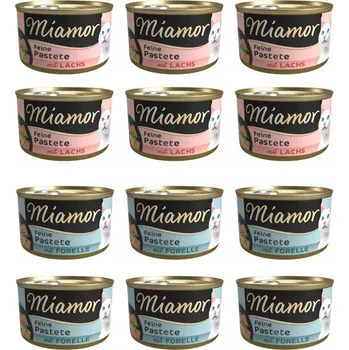 Krmivo pro kočku Miamor Paštika Vlhké Krmivo Paštika pro kočky Losos Tuňák Sada 12x85g