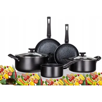 Sada nádobí Sada hrnců Banquet BLACK STONE, hliníková banquet 7dílná.