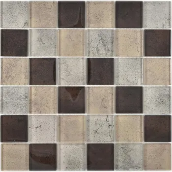 Obklad Skleněná mozaika WzorcowniaStudio 29,8 x 29,8 cm, odstíny hnědé a béžové
