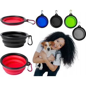 Miska pro psa SKLÁDACÍ MISKA PRO PSA 450 ML CESTOVNÍ SILIKONOVÁ - šedá