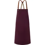 G.Gastro KARLOWSKY | Recycled Bib Apron Green Generation Cross-Back Leather Straps – Aubergine - 70x85 cm