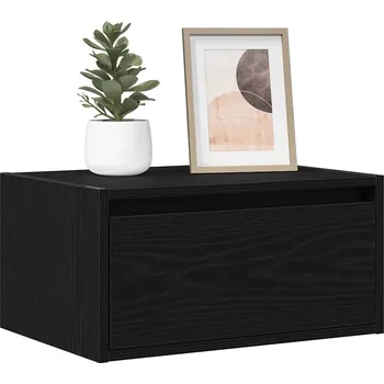 Noční stolek zahrada-XL Nástěnný noční stolek s LED osvětlením černý dub 860213