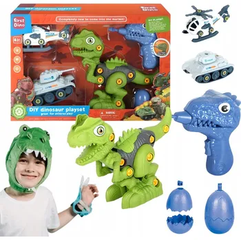ostatní stavebnice STAVEBNICE DINOSAURA K MONTÁŽI NÁŘADÍ, TANK, VRTULNÍK