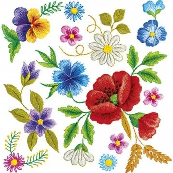 Papírový ubrousek Ubrousky květiny louka 33 x 33 cm vlčí máky mix jaro na narozeniny oslavu