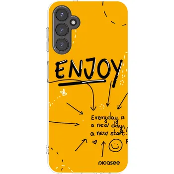 Pouzdro na mobilní telefon Picasee silikonový průhledný obal pro Samsung Galaxy A14 4G A145R - Enjoy