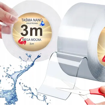 Oboustranná NANO lepicí páska SILNÁ opakovaně použitelná 30mm 3m