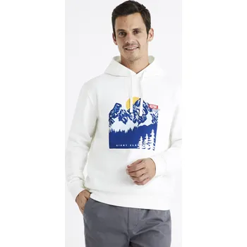 Pánské oblečení Celio Mikina s kapucí Ceslalom - Pánské Celio bílá 2047025