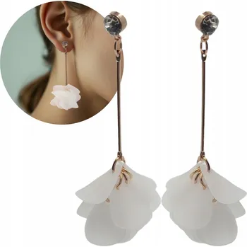 Náušnice Dlouhé visící květinové Náušnice , křišťál , akryl, lehké, barevné