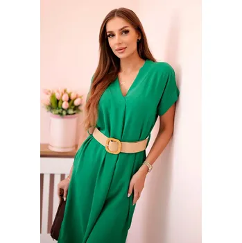 Dámské šaty Kesi Włoski Šaty s ozdobným páskem zelené Kesi Włoski zelená 3226382