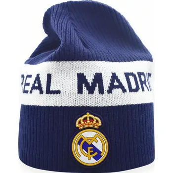Čepice Real Madrid FC Pletená zimní čepice Real Madrid, tmavě modrá, bílý pruh