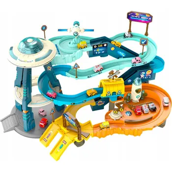 autodráha XXL Autodráha Kosmická Základna Mars Parkoviště Autíčka UFO Výtah LED Zvuk