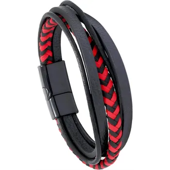 Náramek IZMAEL Pánský náramek BR 38977 Černá/Červená KP38977