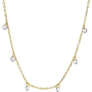 Náhrdelník Třpytivý pozlacený náhrdelník s vybroušenými krystaly Troli