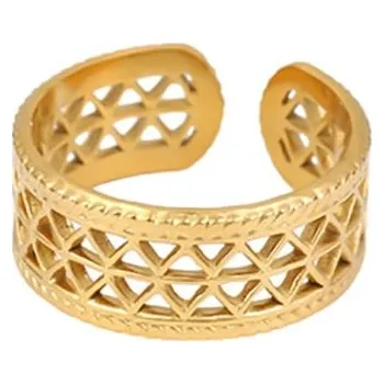 Prsten Nadčasový pozlacený prsten z oceli Troli