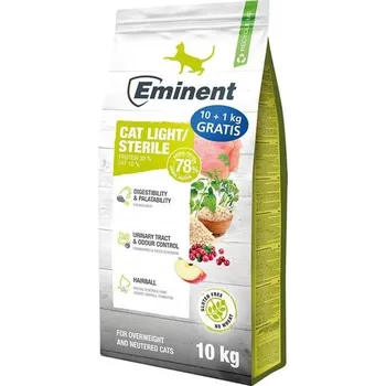 Krmivo pro kočku Eminent Cat Light/Sterile 10 kg + 1kg zdarma