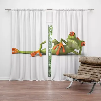 Závěs Sablio Závěs Ležící žába: 2ks 140x250cm