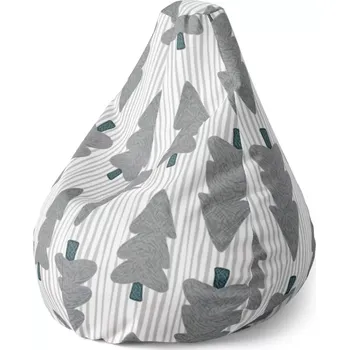 Sedací pytel Sablio Sedací vak Pear Šedé stromky - 70 x 95 x 15 cm