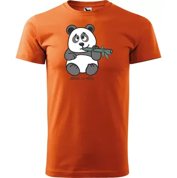 Sablio Tričko s potiskem Dělám co můžu Panda - oranžové L
