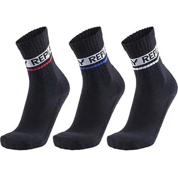 Pánské oblečení Replay Sportovní vysoké ponožky - 3 páry C100634 Black-Black 43/46