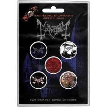 Mayhem - Placka se špendlíkem Mayhem - De Mysteriis Dom Sathanas sada 5 kusů