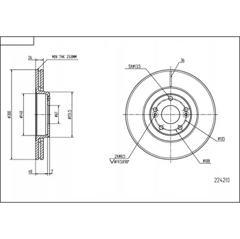 Brzdový kotouč Hart 224 210 Brzdový kotouč