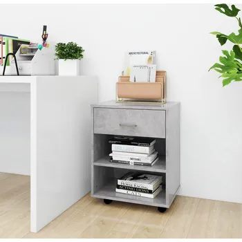 Komoda Nábytek XL Skříňka na kolečkách betonově šedá 46x36x59 cm kompozitní dřevo 808471