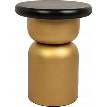 Konferenční stolek Konferenční stolek King Home kulatý 39 x 39 x 52 cm černý, zlatý