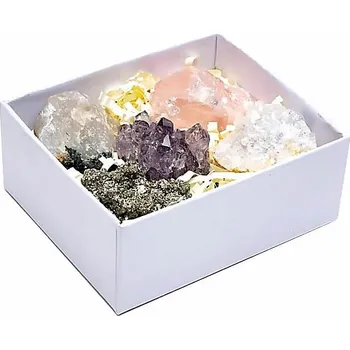 Drahý kámen Nefertitis sada kamenů v krabičce 5 surových minerálů 5 ks