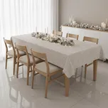 Forbyt Ubrus gobelinový vánoční, Malé vločky a bílé tečky, béžový Ubrusy: 120 x 140cm