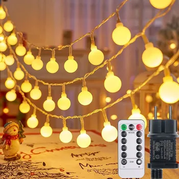 Vánoční dekorace VÁNOČNÍ OSVĚTLENÍ NA STROMEČEK KOULE 100LED 15M VENKOVNÍ VNITŘNÍ TEPLÁ BAREVNÁ