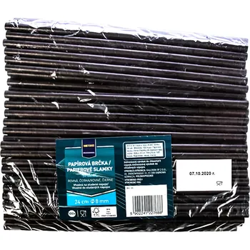 Metro Professional Brčka papírová černá 24cm / průměr 8mm 100ks